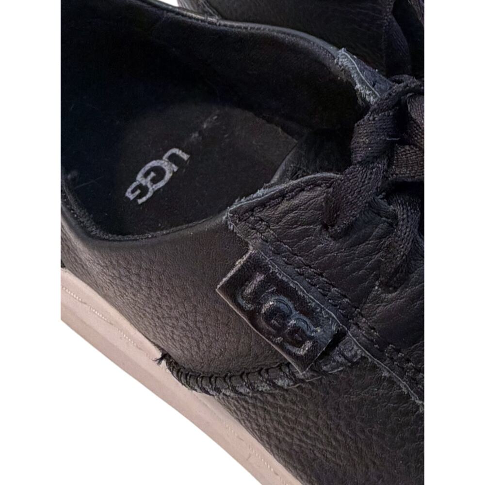 UGG Alameida Lace Sneaker Women's Size 6 Black Leather Comfort Trainer - Picture 7 of 8